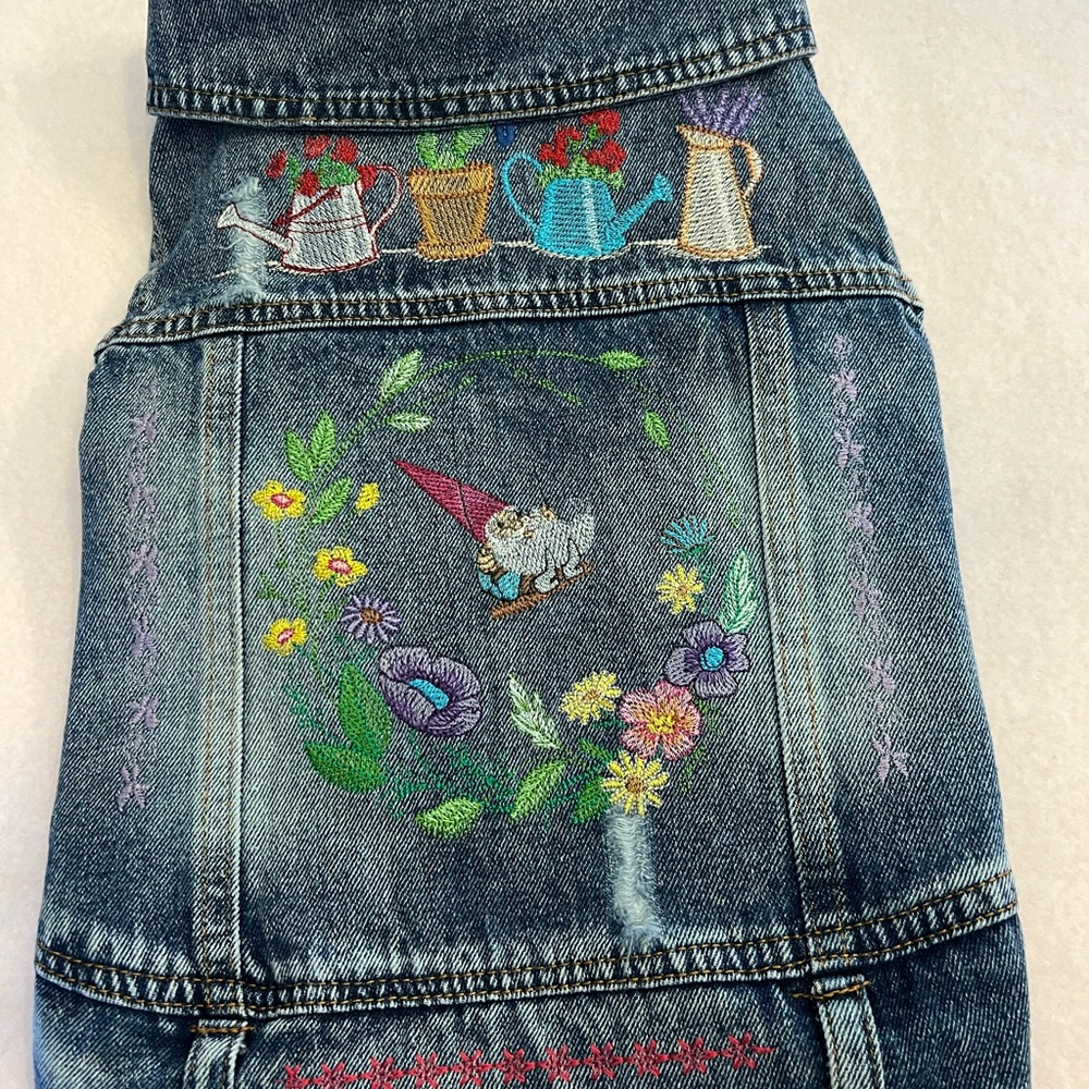 Embroidered Denim Dog Jacket